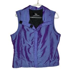 Blanc‎ Noir Womens Size Medium Purple Irridescent Vest Vintage Y2K